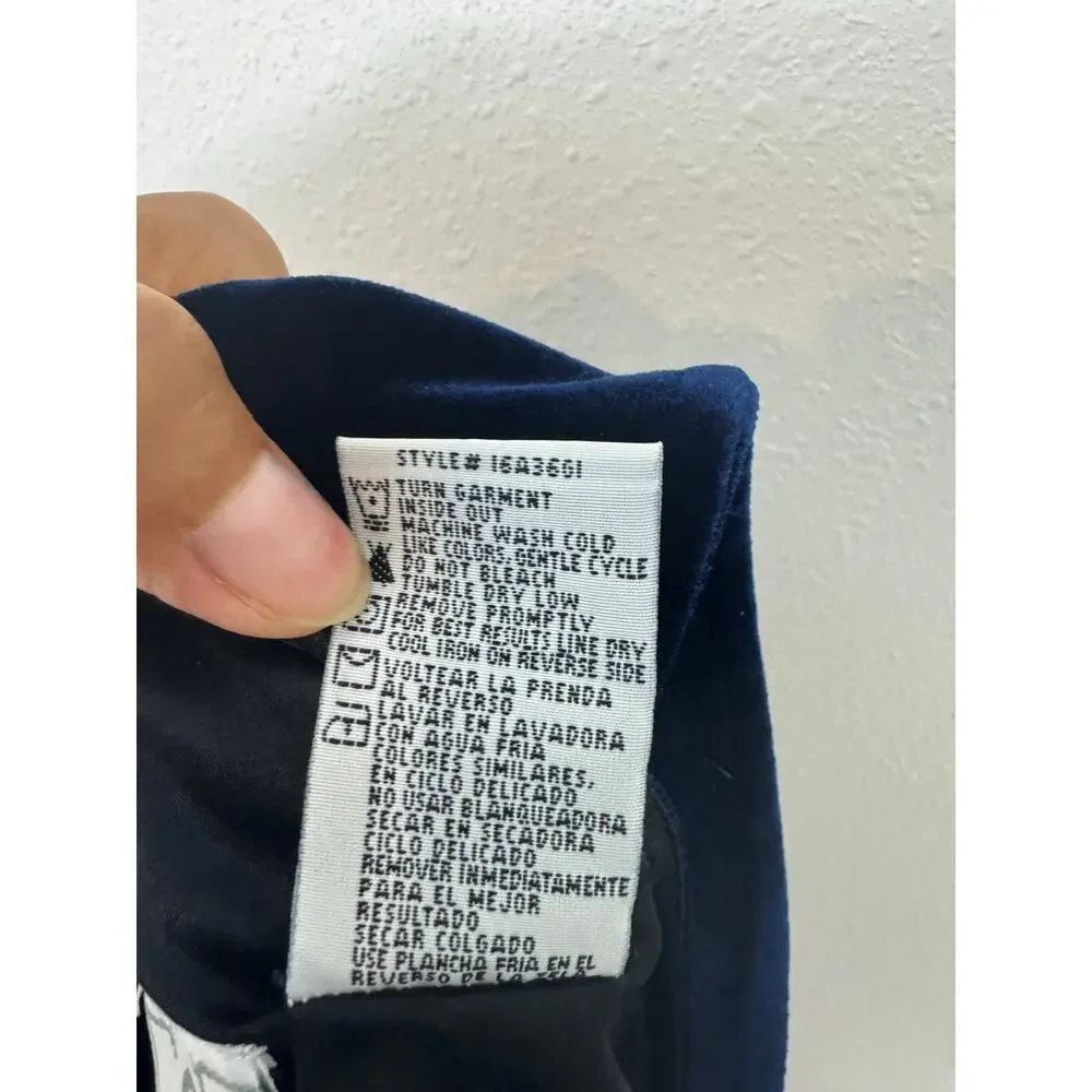 Studio Ease Petite Navy Velvet Jumper Dress Size 10P - Picture 6 of 6